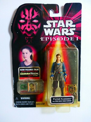 Star Wars Episode 1 3,75'' Padme Naberrie mit Pod Racer Bildschirm Neu in OVP