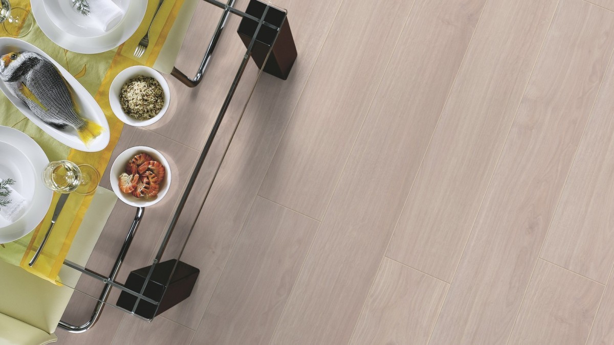 KRONOTEX Laminat ab 13,49 m² Exquisit Waveless Oak White D2873 Komplettangebot