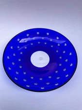 GLASS BOWL CRYSTAL ST SAINT LOUIS France glass glass blue glass star