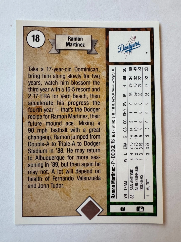 Lote de conjuntos de equipos de cubierta superior de los Dodgers de Los Ángeles 1989-93 (5 juegos con Martinez RC) Foto 3 de 4