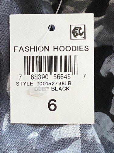 ID IDEOLOGY Little Boys Black/White Waves L/S Crew Neck Fleece Sweatshirt NWT - Picture 7 of 8