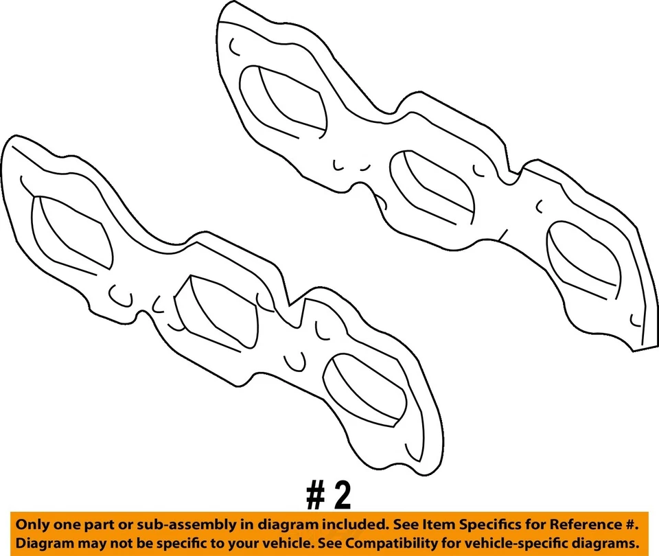 福特原始设备制造商 96-12 美洲狮排气系统排气部件-垫片 XW4Z9448AD — 第 2/2 张图片