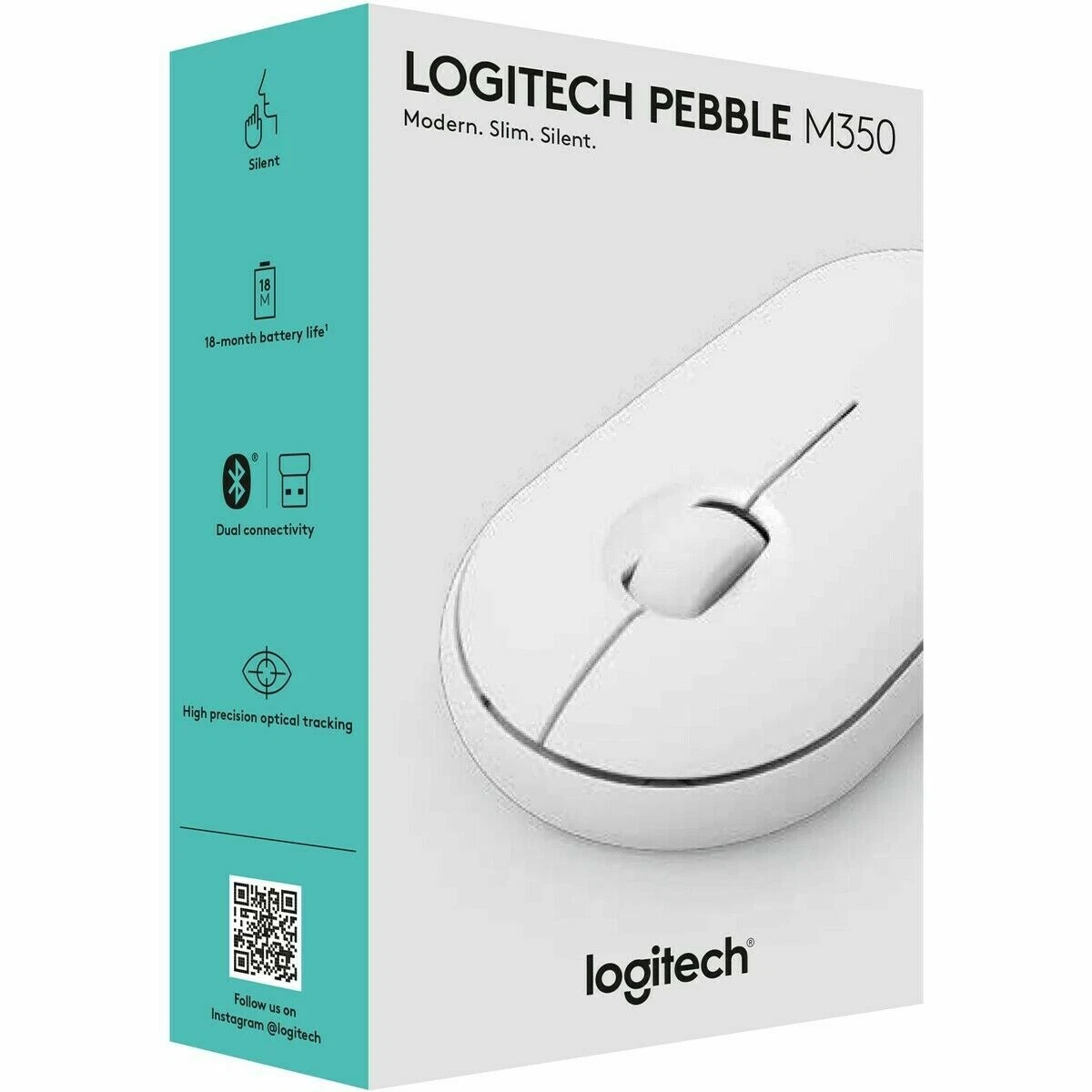 Logitech Pebble M350 Wireless Optical Mouse Black / White / Pink 