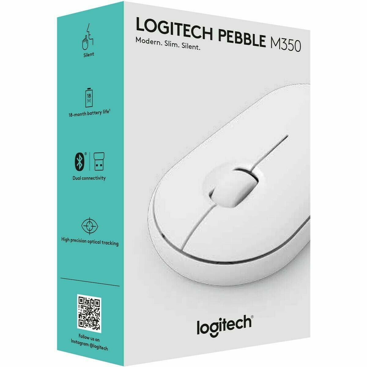 Logitech Pebble M350 Wireless Optical Mouse Black / White / Pink 