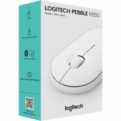 Logitech Pebble M350 Wireless Optical Mouse Black / White / Pink 