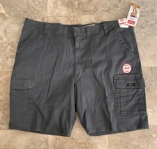 Men's Wrangler Cargo Shorts w/ Stretch Khaki Relaxed Fit Tech Pocket Gray