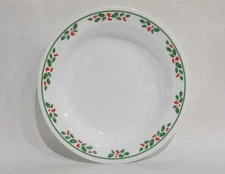 ❤️ Corelle WINTER HOLLY 15-oz BOWL Flat Rimmed SOUP PLATE Christmas Holiday