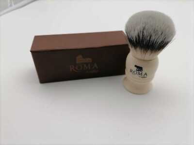 Omega Roma White Shaving Brush - Washable Men's Grooming Accessory