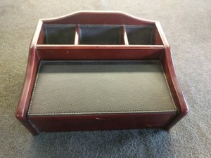 Mens Wood Jewelry Box Dresser Top Valet Change Organizer