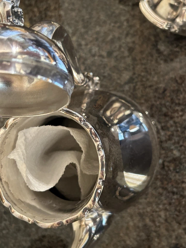 Conjunto de chá Reed & Barton t PROVINCIAL com adesivo original banhado a prata #704 - Imagem 3 de 4