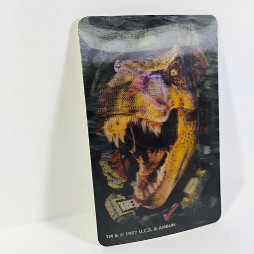 Carta da collezione Jurassic Park The Lost World 1997 ologramma T-Rex - Foto 3 di 4