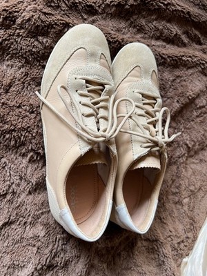 GEOX Damen Respira Schuhe, beige, zum Schnüren, Sneaker,  EU 38