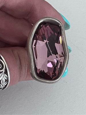 UNO de 50 Large Elements Crystal FLASH Statement Ring Size 7.5