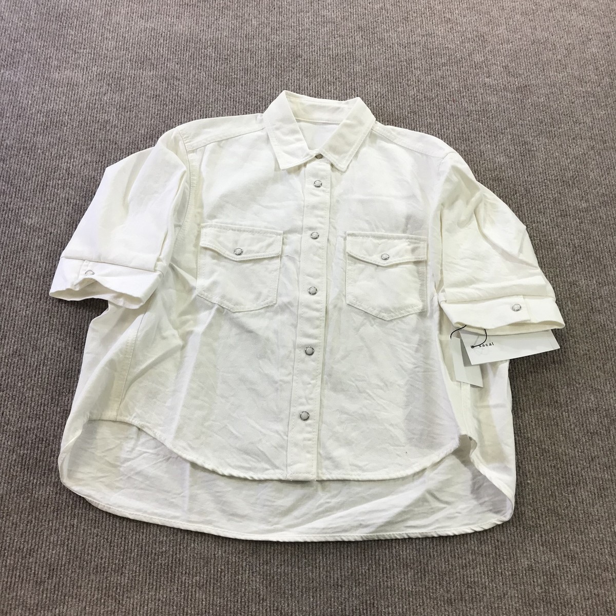 Sacai Shirt Womens Size 1 White Button Up Oversized Western Japan