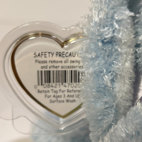 TY Beanie Baby HAPPILY the Blue Bunny Hallmark Gold Crown Exclusive 8" Easter - Picture 8 of 9