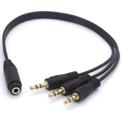 PIIHUSW 3 Way Headphone Splitter Gold Plated 3.5mm TRS Female to 3 x 