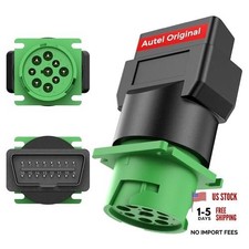 Original OBD2 Male to Green J1939 Type 2 Female Adapter, 16pin OBDII to 9pin