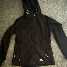 Trespass Women?s Softshell Hooded Zip Jacket Black Size S 8000mm/3000MVP