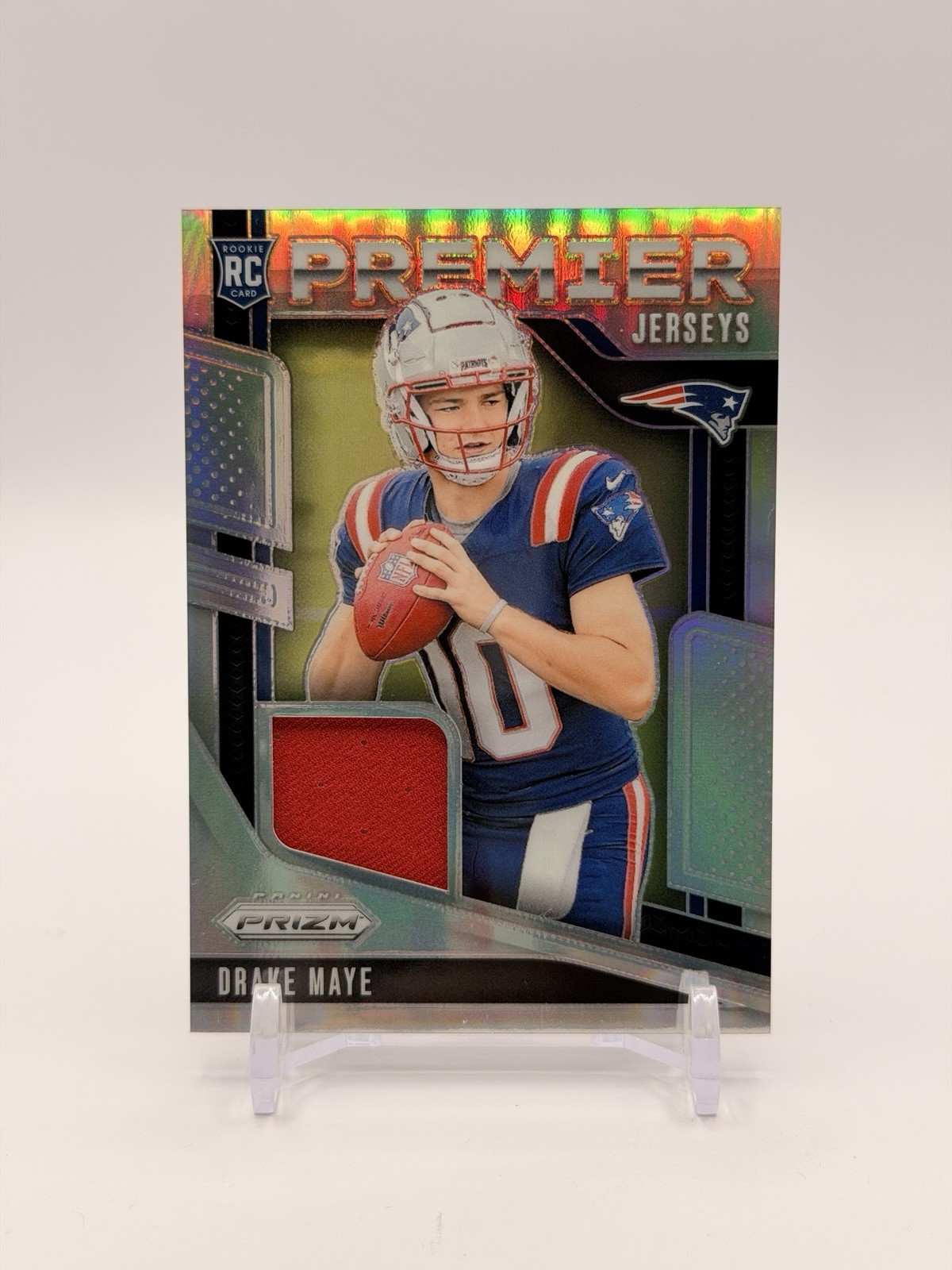 2024 Panini Prizm Drake Maye Premier Jerseys Silver Patch RC #PJ-DME🏈Patriots