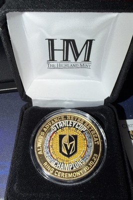 Vegas Golden Knights 2023 Ring Ceremony 24kt Plated Coin Lmtd 5k Highland Mint