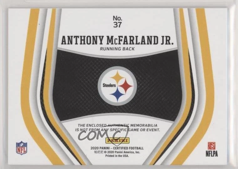 2020 Certified New Generation Jerseys Mirror Anthony McFarland Jr #37 Rookie RC - Image 2 of 2