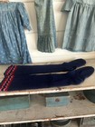 Circa 1920's  Pennsylvania  Amish Wool Long Stockings Purple Red Pink Decoration — photo 6