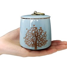 Small Cremation Urns for Human Ashes Adult Male Female - Tree of Life Blue De...