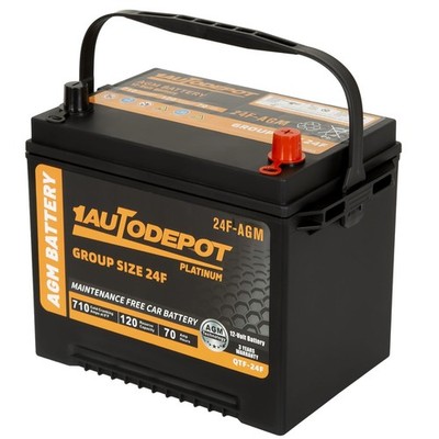 1AUTODEPOT BCI Group 24F Car Battery, 12V 70Ah Automotive Battery Premium Mai...
