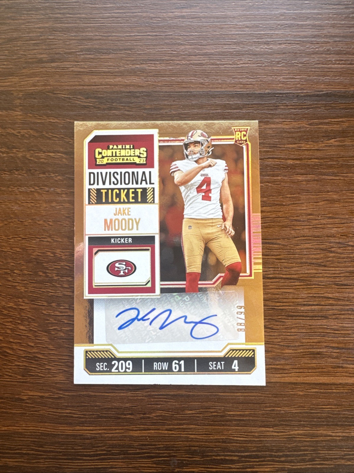 2023 Contenders - JAKE MOODY - Divisional Ticket /99 - Rookie RC Auto
