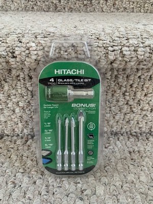 Hitachi 4 Piece Glass/Tile Bits With A Bonus Connector (#PN 728016)