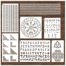 Runes Stencils for Painting on Wood Stones Reusable Celtic Border white