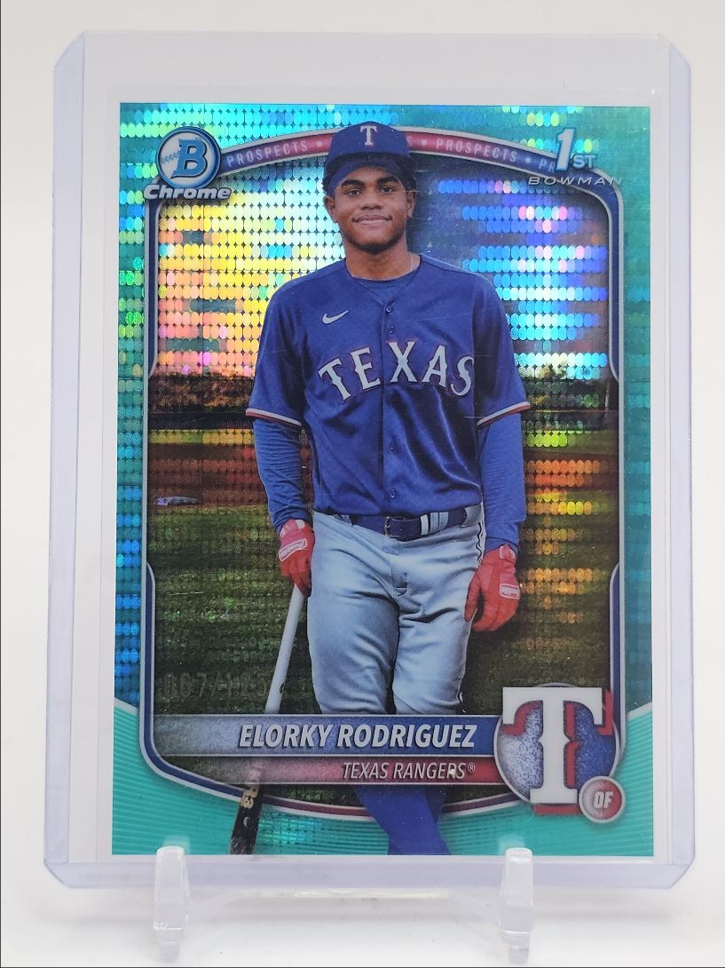 ELORKY RODRIGUEZ 2025 BOWMAN CHROME 1ST AQUA PULSAR RANGERS /125 Q3371