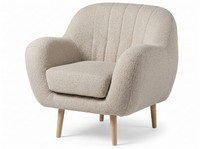 Beiger Polstersessel Sessel Mit Hohen Holzbeinen Modern PolstermöBel