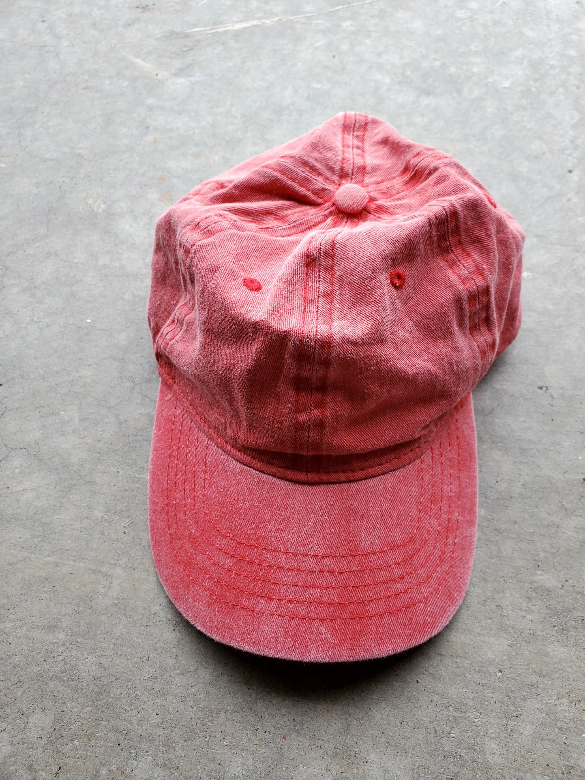 Solid Blank Stonewash Reddish Red Slouch Dad Adju… - image 1