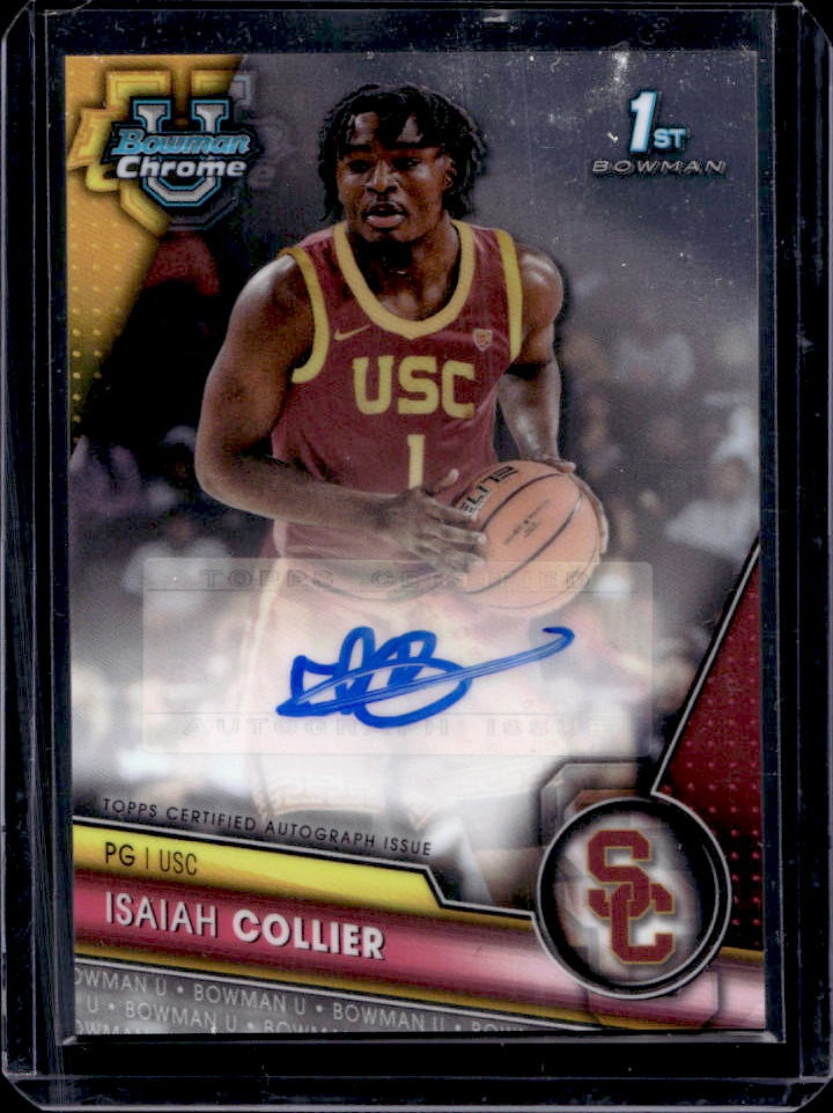 2023-24 Bowman U Chrome Isaiah Collier Prospects Auto #BCPA-IC Trojans