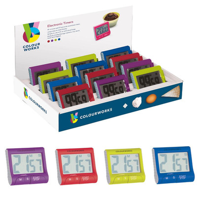 Kitchen Craft ColourWorks digitaler 100-Minuten-Timer verschiedene Farben