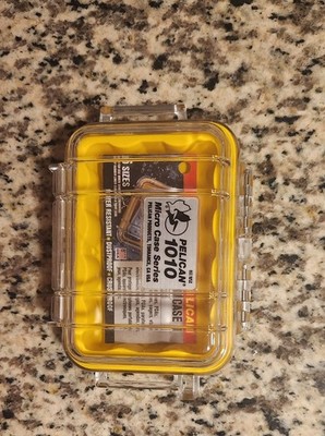 Pelican 1010 Micro Case Yellow w Clear Top Water Resistant Crushproof Dustproof