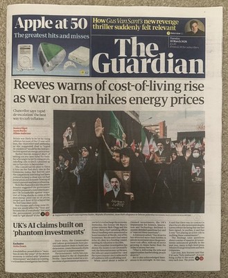 The Guardian 10th March 2026 10/3/26 New Iran Leader Support & Apple At 50