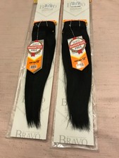 2 Pack 12  Color 1 Jet Black Bravo BRAZILIAN REMY YAKY 100 human hair