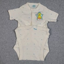 Vtg Sesame Street Babies Big Bird One Piece Snap Sz 0-18 Lbs Polka Dot USA