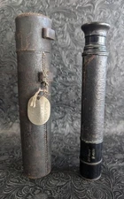 WWI Era U.S. Navy Telescope #4221 w/ Case – Antique Brass Maritime Spyglass