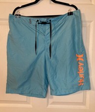 Hurley Men's Light Blue One and Only Solid Boardshort - 8" Inseam - Size 34