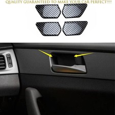 For Hyundai Sonata 2015-2019 Carbon Fiber Real Inner Door Bowl Sticker Trim 4pcs