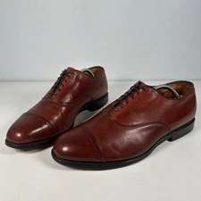 Allen Edmonds 11 EEE Byron Oxfords Chili Brown $425 Leather Sole USA Cordovan