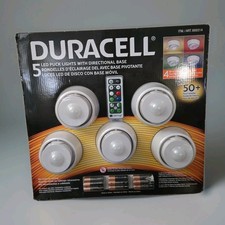 Duracell 5 LED Puck Lights with Directional Base Remote Control Brand-New 689314