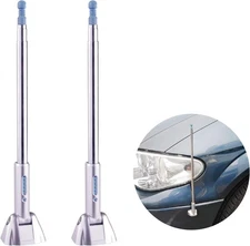 Car Safety Bumper Guard Corner Antenna Pole Parking Driving Assist Silver 