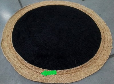BLACK NATURAL 5'-0'' x 5'-0'' Broken Thread Rug Reduced Price 1172798215 NF801Z-5R