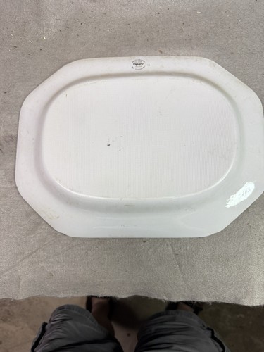 VINTAGE SPODE 14" BY 10 3/4" PLATTER FITZHUGH RED ENGLAND - Picture 3 of 4