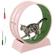 30in Cat Exercise Wheel w/ Built-in Lock, Large Cat Treadmill Wheel for Indoor