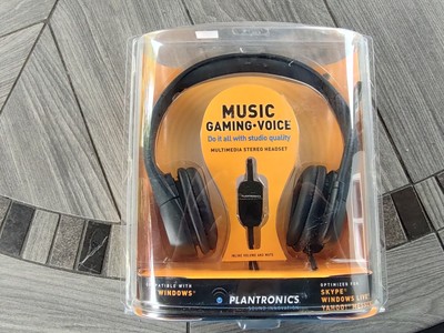Plantronics Audio 355 Black Headphones Headset Stereo Sound Computer NEW Sealed